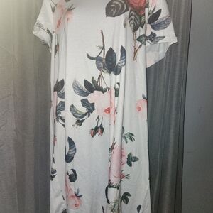 SHEIN White Floral Midi Dress